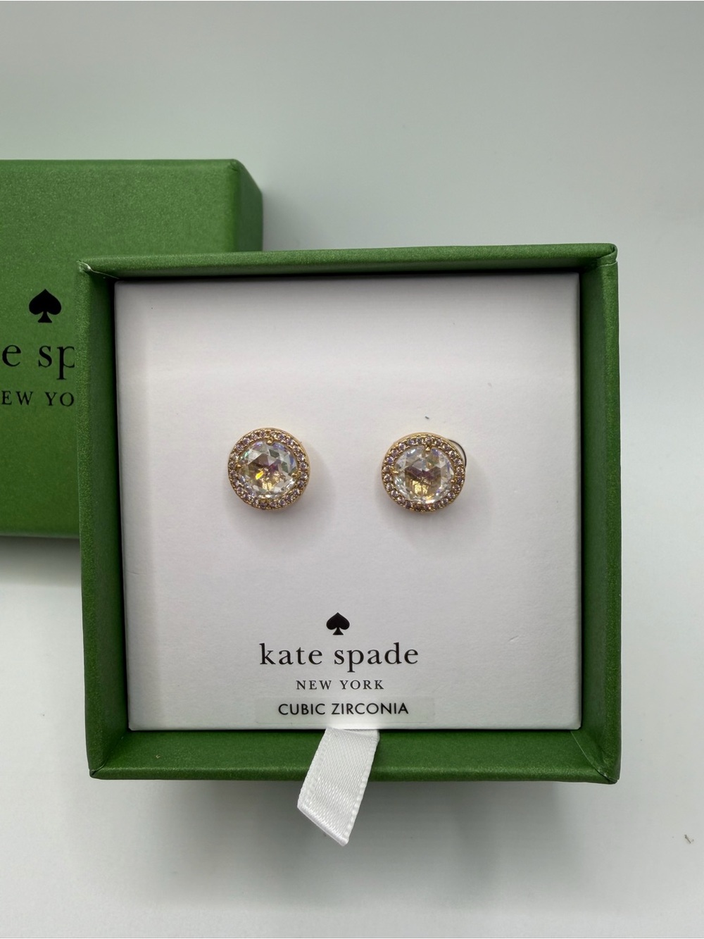 kate spade Gold and Clear Halo Stud Earrings